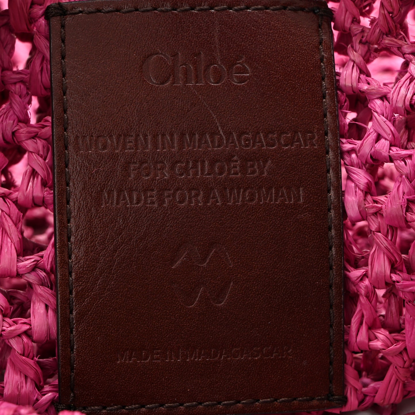 Raffia Summer Banana Tote Fuchsia Rose