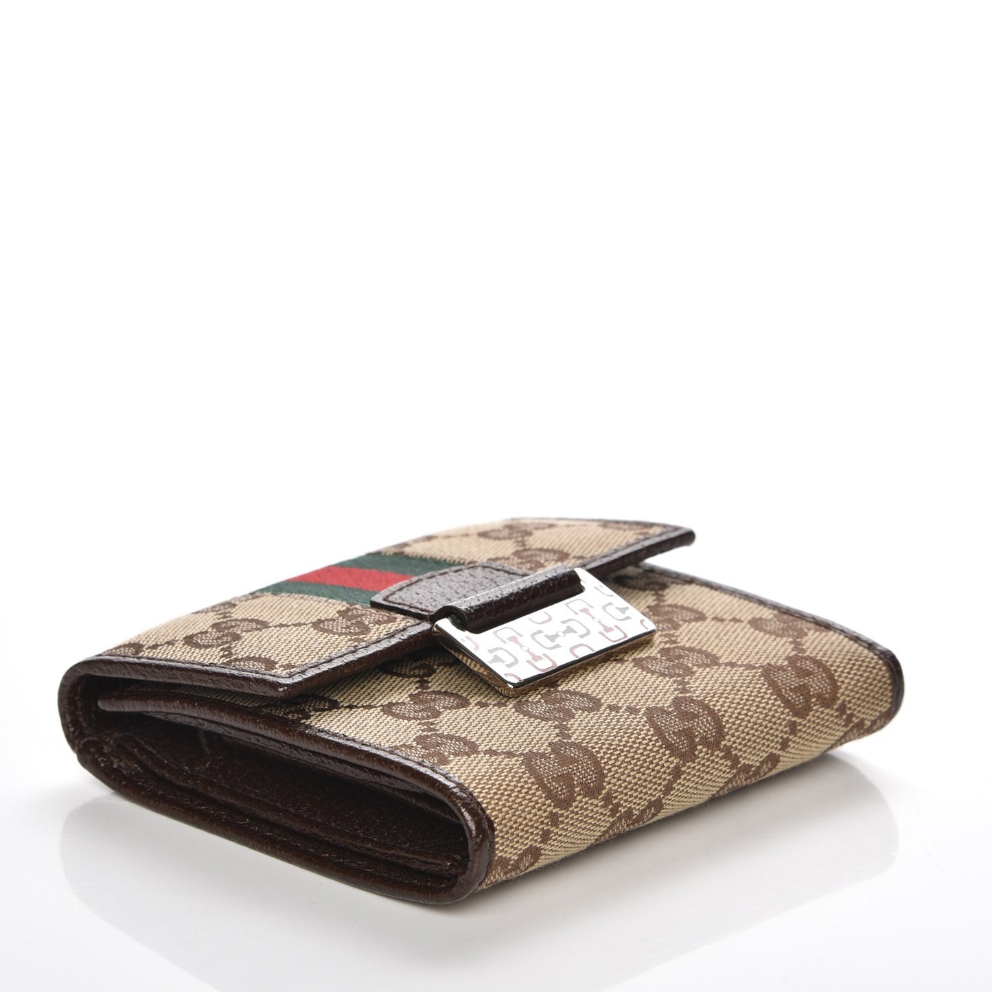 Monogram Web Compact Wallet Dark Brown