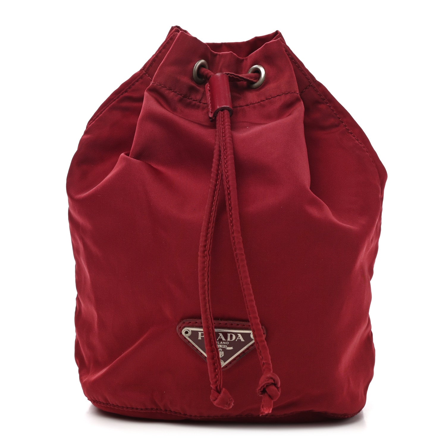 Prada Nylon Vela Drawstring Pouch Rosso 1 of 8