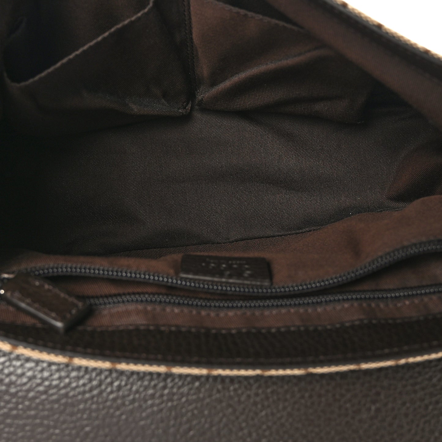 Monogram Flap Messenger Bag Beige Dark Brown