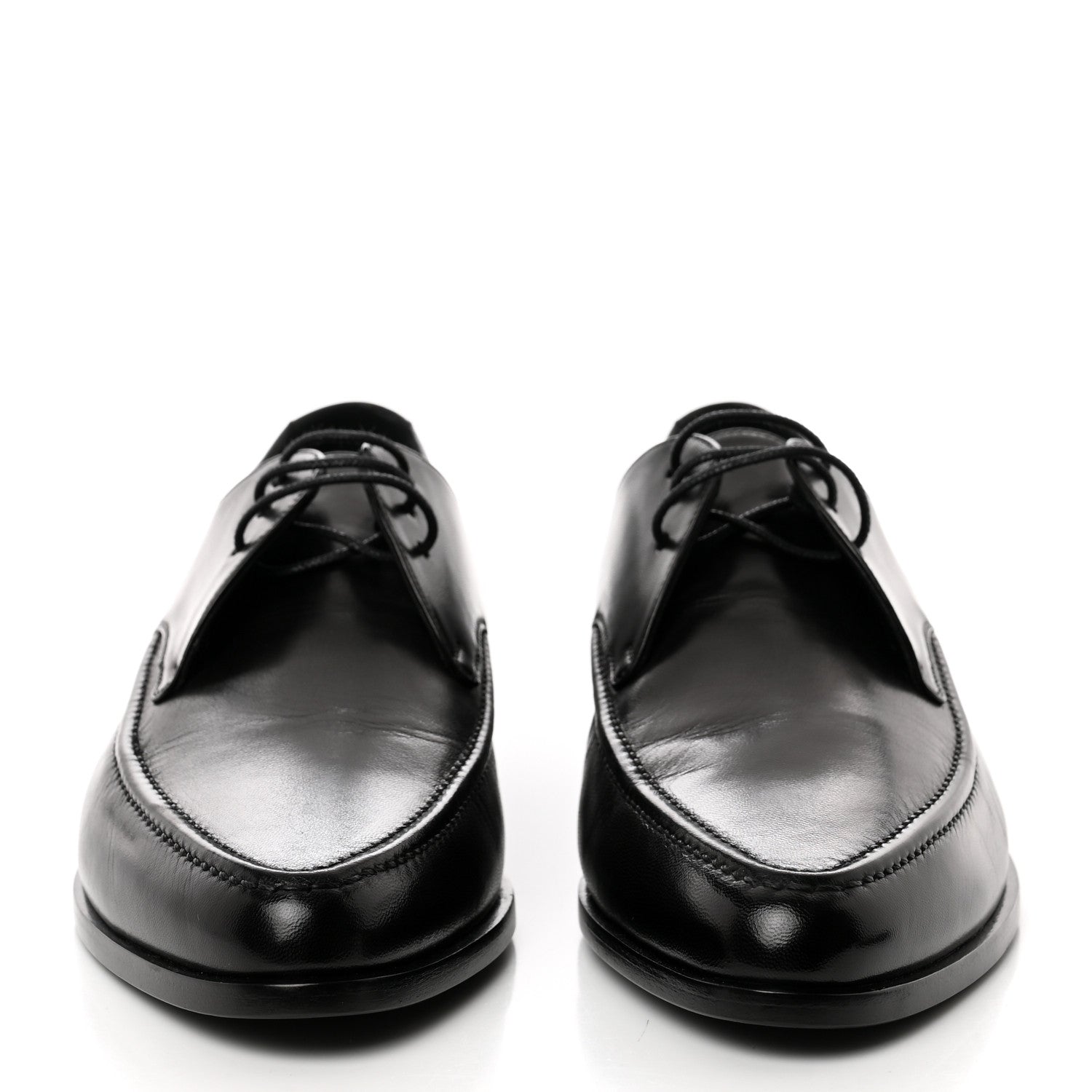 Saint Laurent Calfskin Lace Up Derby Shoes 39 Black 2 of 9
