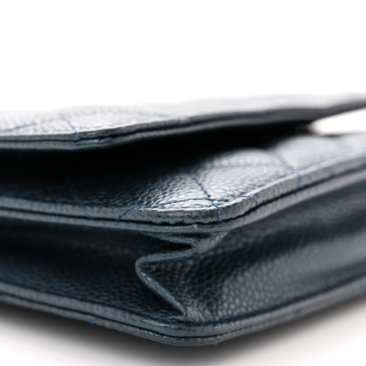 Chanel Caviar Quilted Wallet on Chain WOC Navy Blue 10 of 12