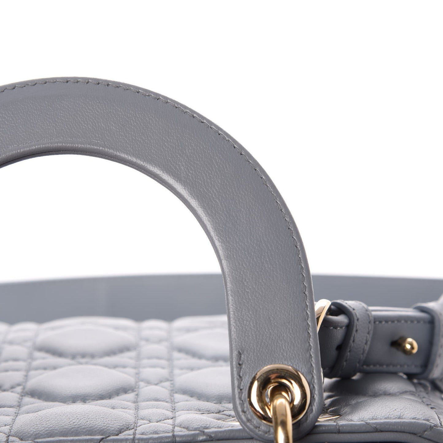 Lambskin Cannage Small Lucky Badges My Lady Dior Grey