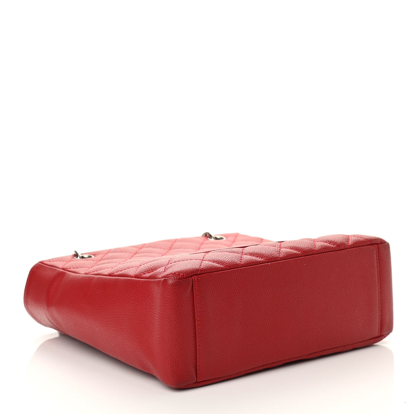 Caviar Quilted Petit Shopping Tote PST Red