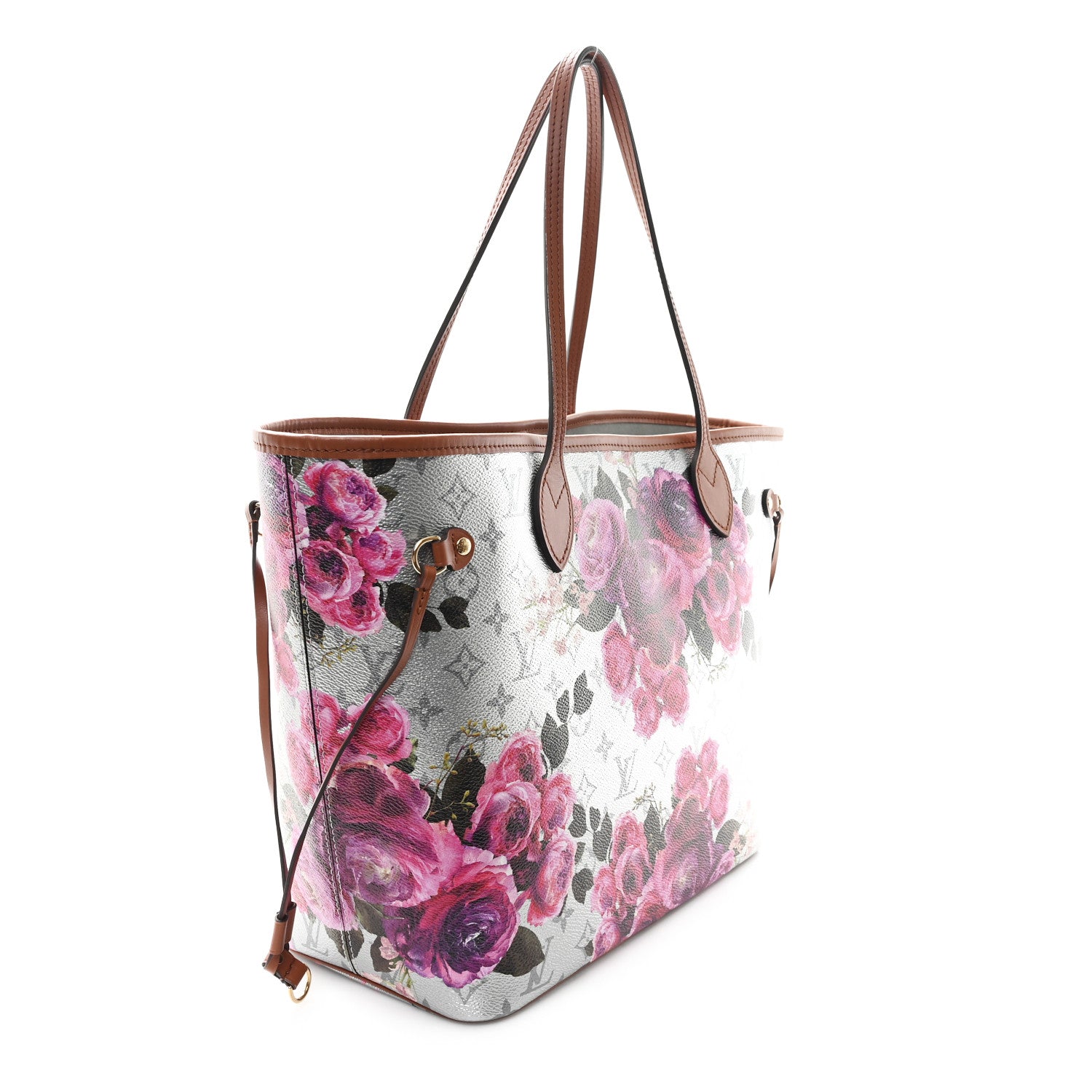 Louis Vuitton Metallic Monogram LV Garden Neverfull MM Silver 4 of 10