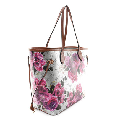Louis Vuitton Metallic Monogram LV Garden Neverfull MM Silver 4 of 10
