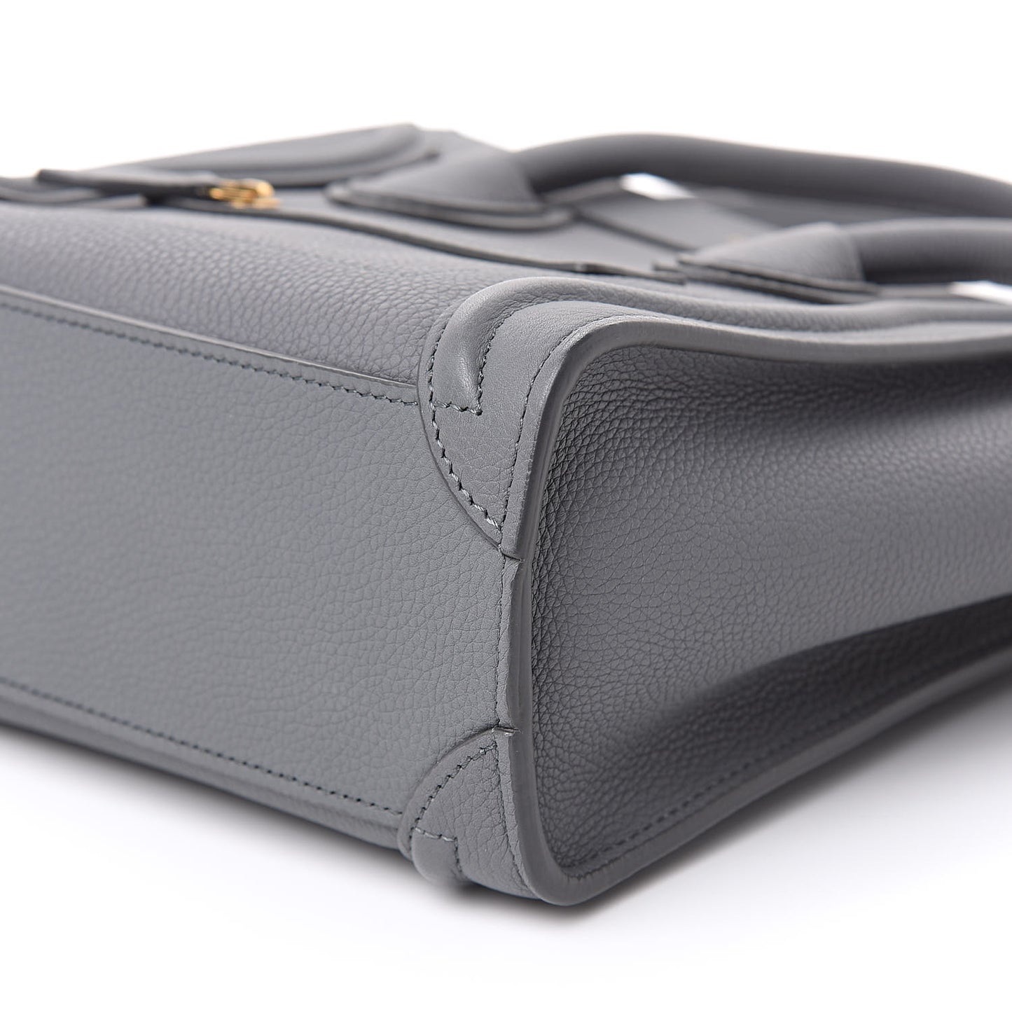 Baby Drummed Calfskin Nano Luggage Kohl