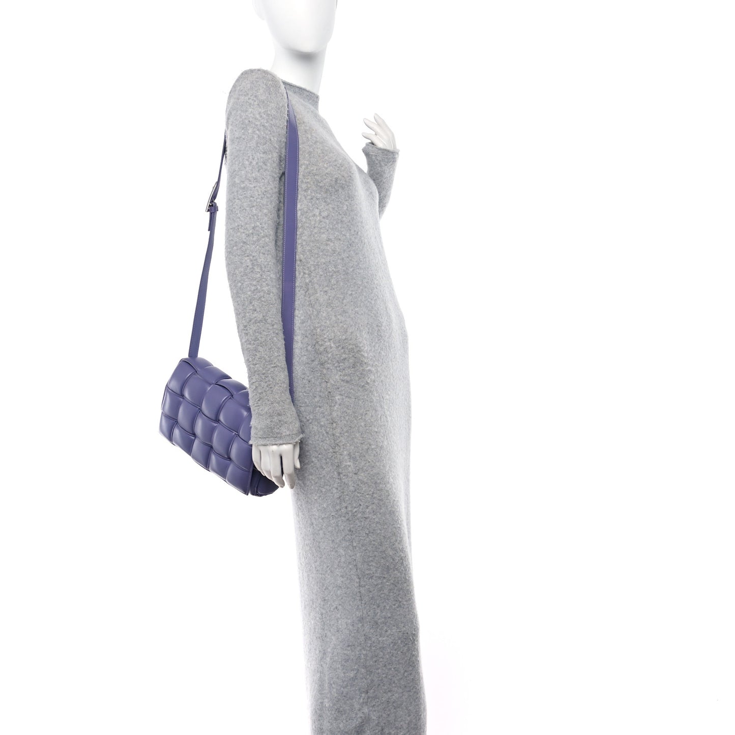 Nappa Maxi Intreccio Padded Cassette Crossbody Bag Lavender