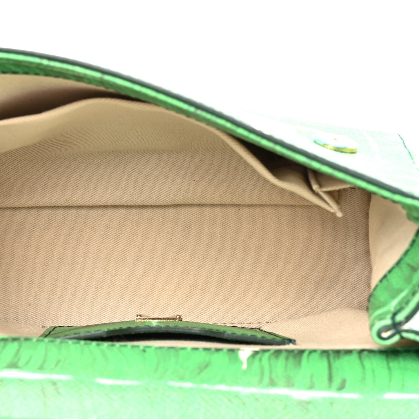 Dauphine Banana Leaf Print Small Miss Sicily Satchel Green White