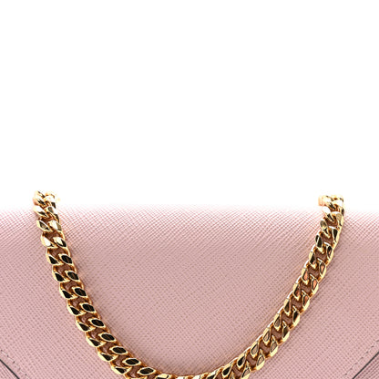 Prada Saffiano Metal Envelope Clutch Pink 7 of 10