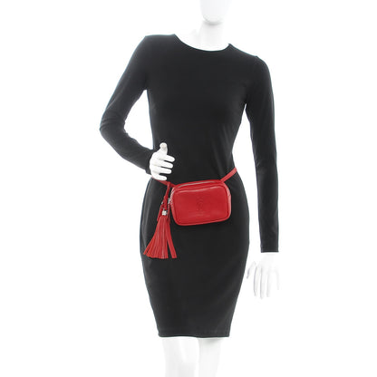Saint Laurent Lambskin Monogram Lou Belt Bag Red 2 of 7