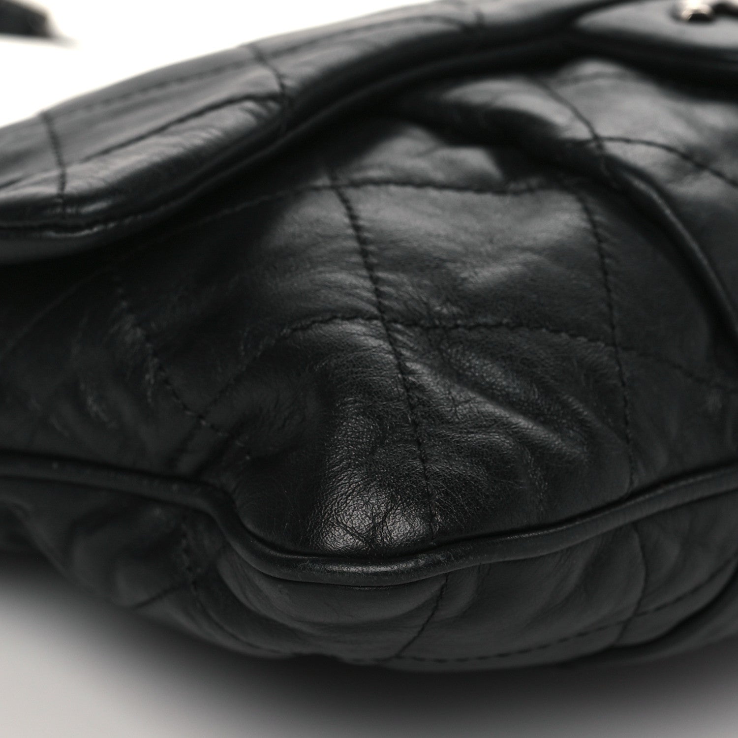 Chanel Calfskin Coco Pleats Messenger Flap Black 9 of 10