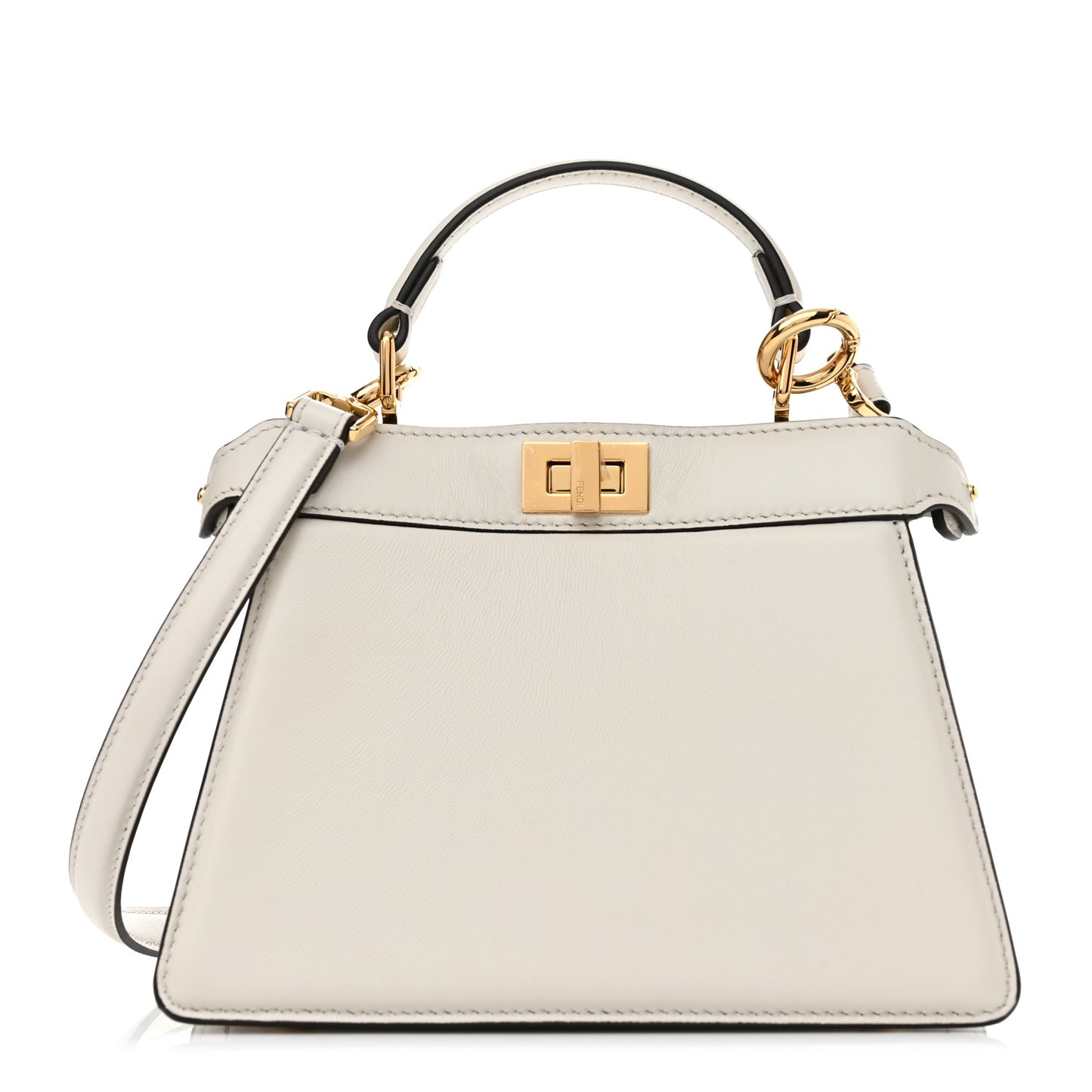 Shiny Nappa Petite Peekaboo I SEE U Satchel White