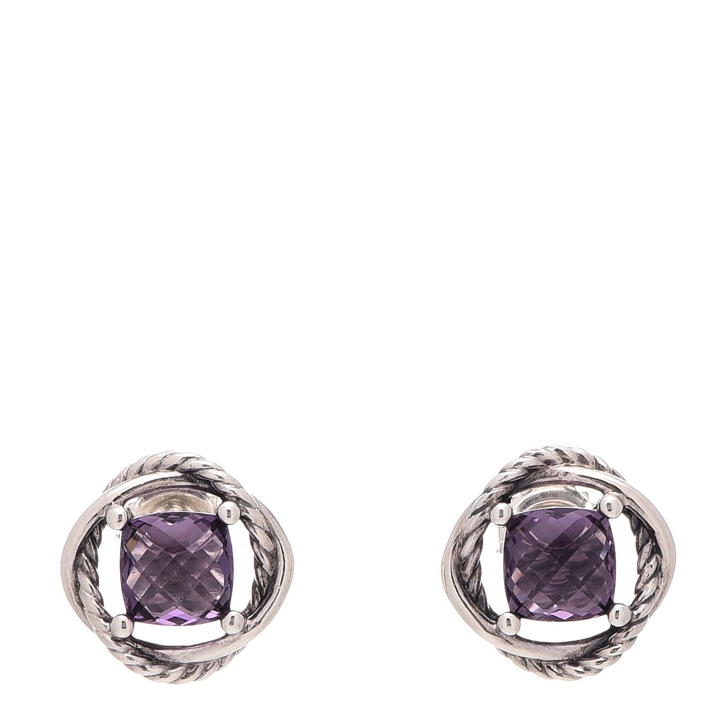 Sterling Silver Amethyst 7mm Infinity Earrings