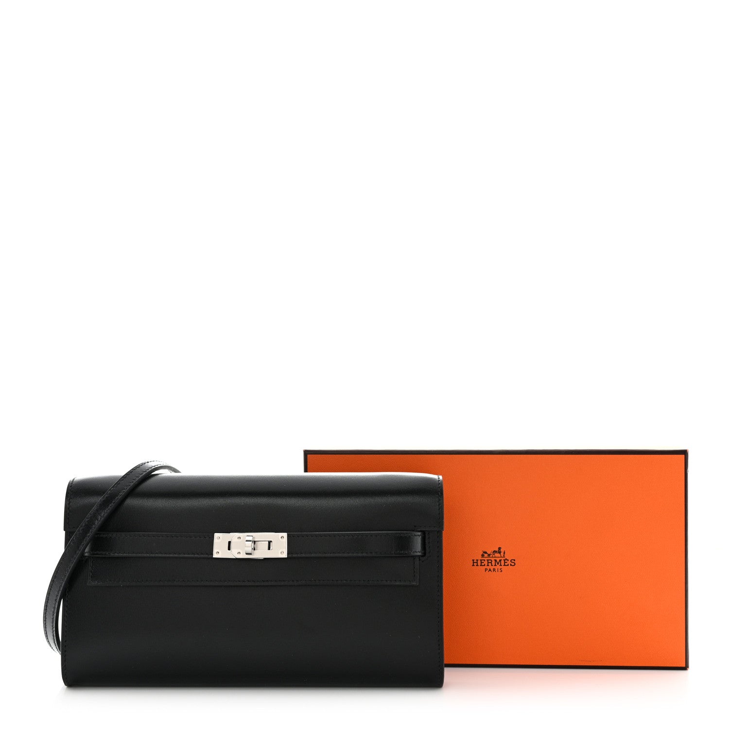 Hermes Box Kelly Wallet To Go Black 10 of 10