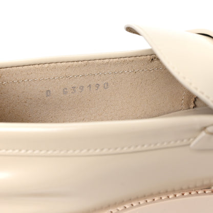 Chanel Shiny Calfskin Logo Loafers 40 Light Beige 9 of 10
