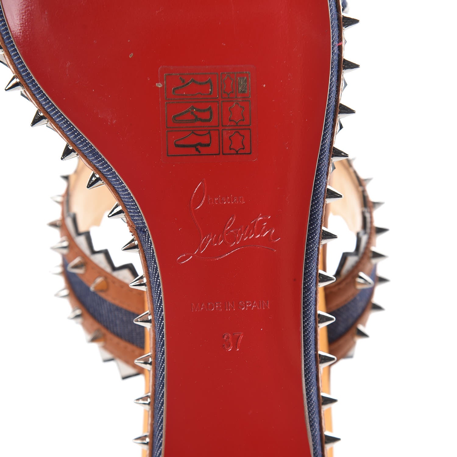 Christian Louboutin Denim Calfskin Nappa Montezuplage 60 Platform Slide Sandals 37 Multicolor 6 of 8