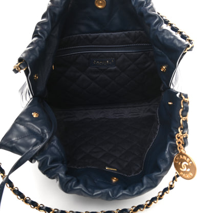 Chanel Shiny Calfskin Quilted Chanel 22 Navy Blue 6 of 12