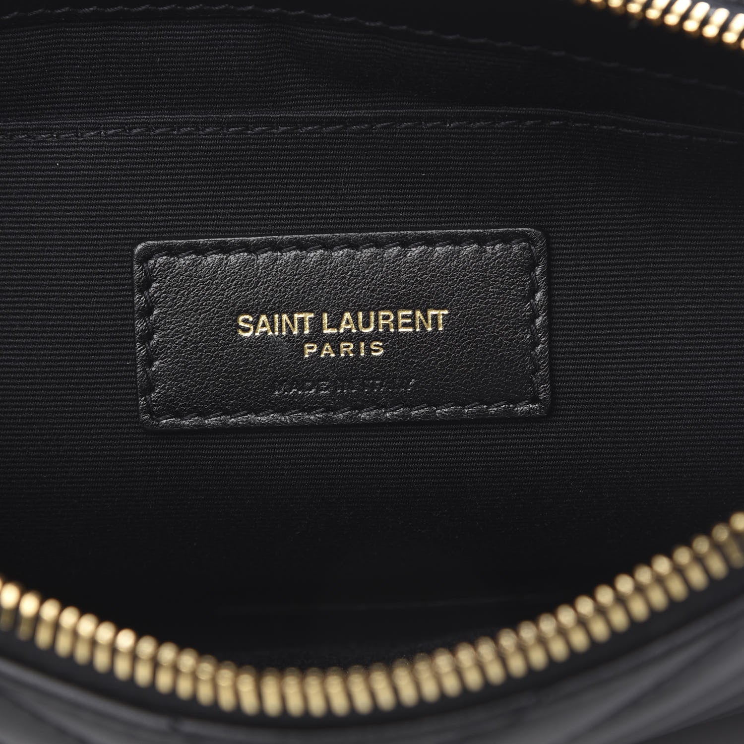 Saint Laurent Calfskin Matelasse Chevron Monogram A5 Wristlet Black 6 of 7