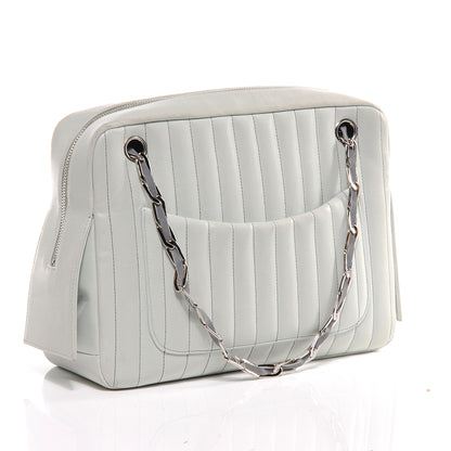 Chanel Lambskin Vertical Quilted Mademoiselle Camera Case Green 3 of 7