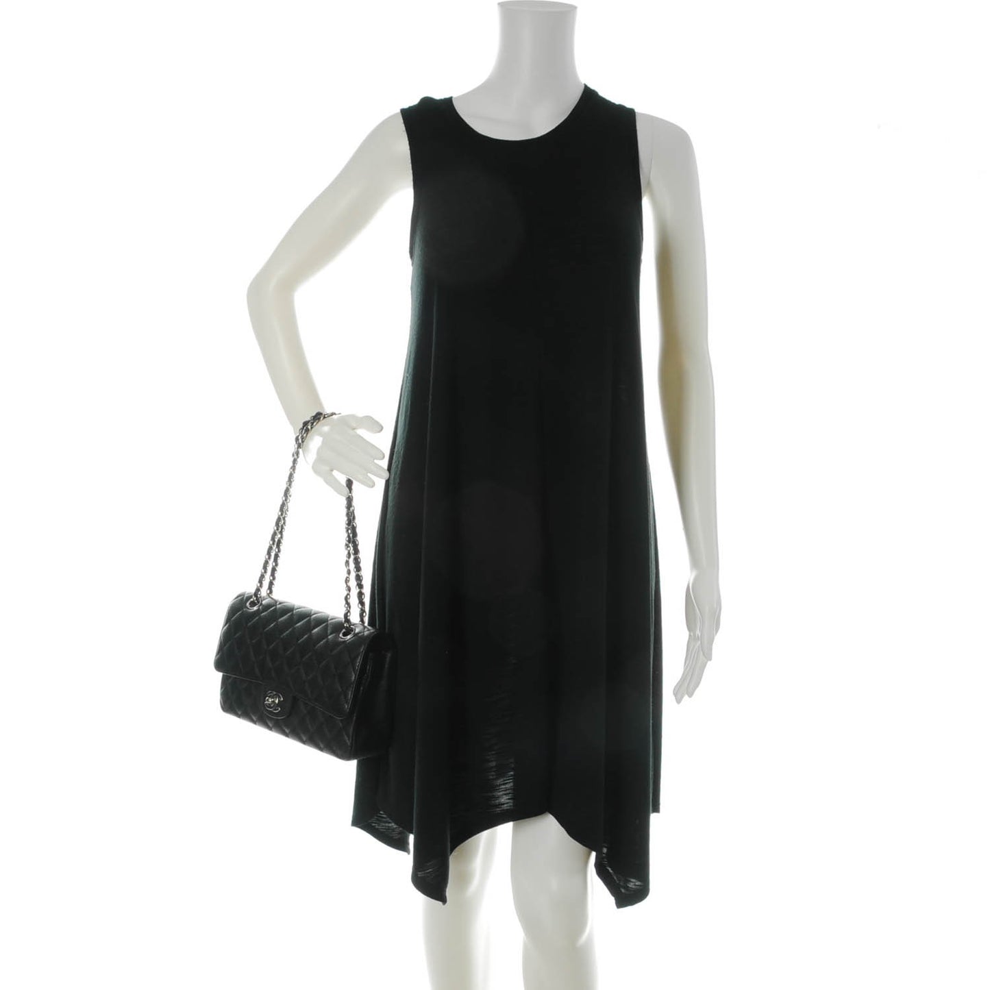 Caviar Quilted Medium Double Flap Black