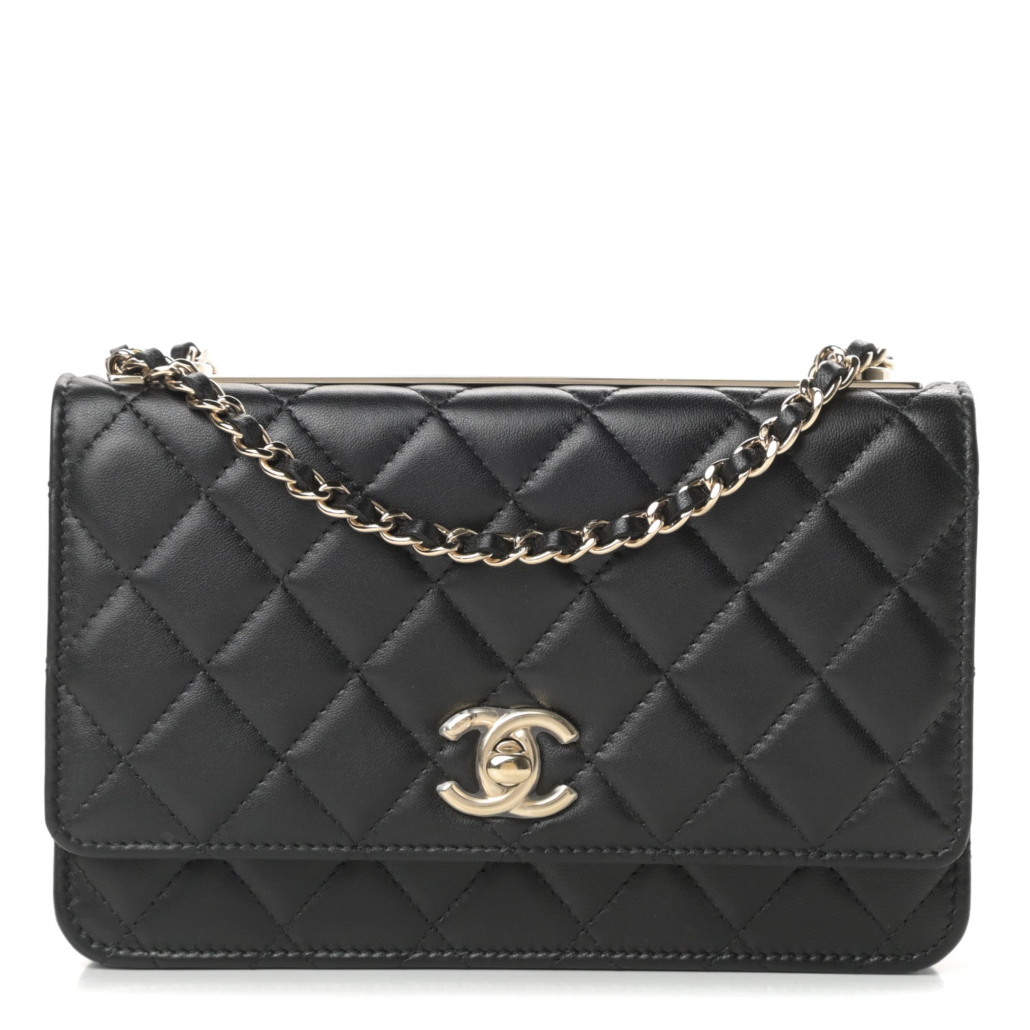 Chanel Lambskin Quilted Trendy CC Wallet On Chain WOC Black 1 of 12