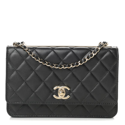 Chanel Lambskin Quilted Trendy CC Wallet On Chain WOC Black 1 of 12
