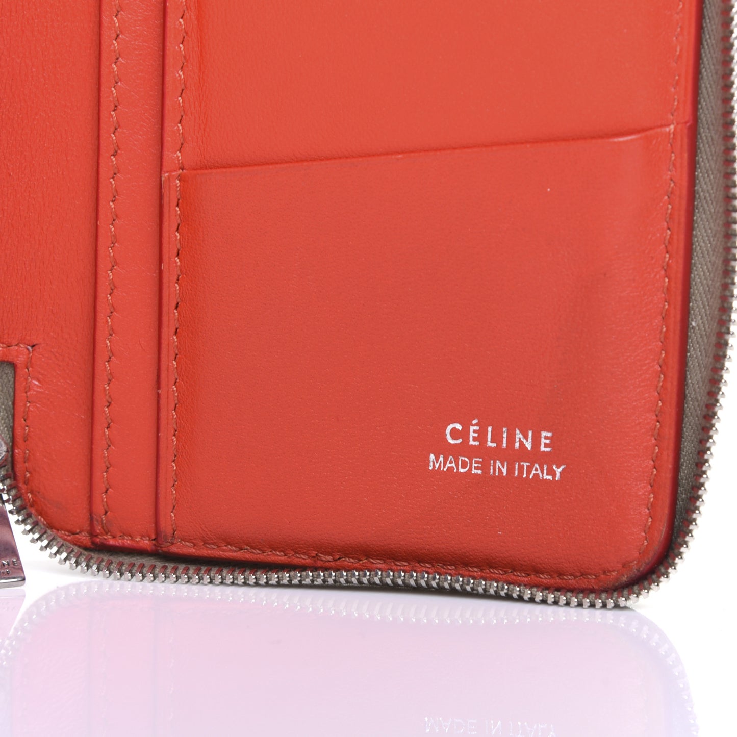 Drummed Calfskin Zip Around Organizer Wallet Dune