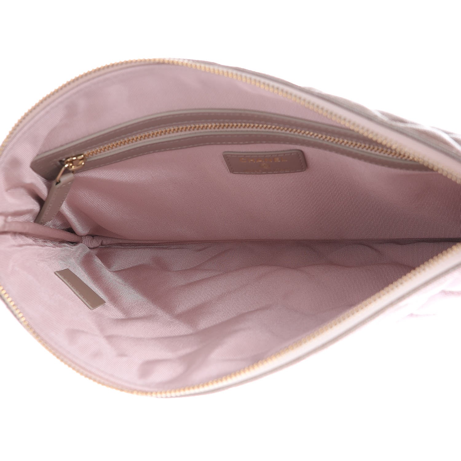 Chanel Iridescent Caviar Quilted Medium Cosmetic Case Beige 5 of 10