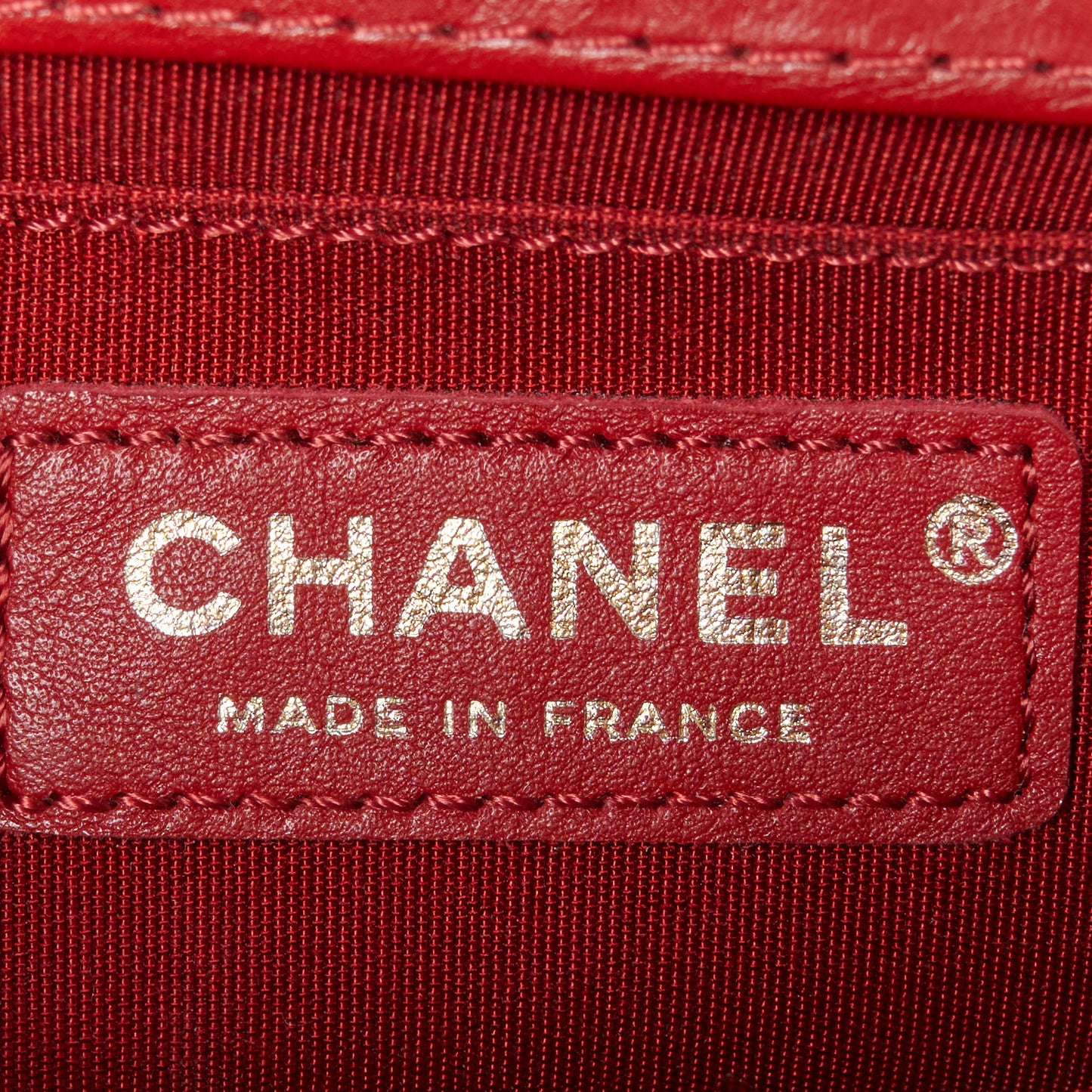 Aged Calfskin Quilted Small Jacket Boy Flap Red