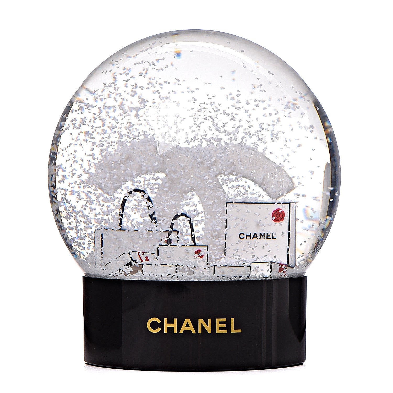 Chanel Glass CC Shopping Bag Snow Globe 1 of 4