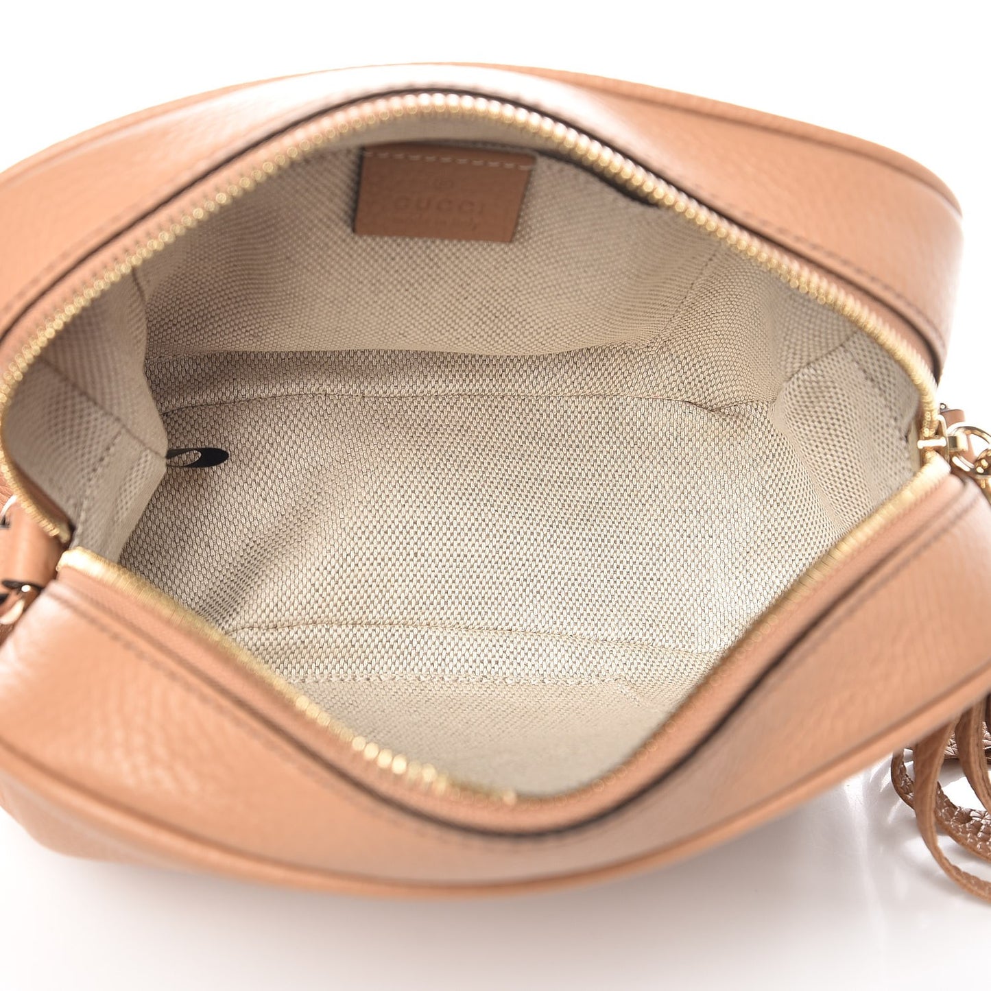 Pebbled Calfskin Small Soho Disco Bag Camelia