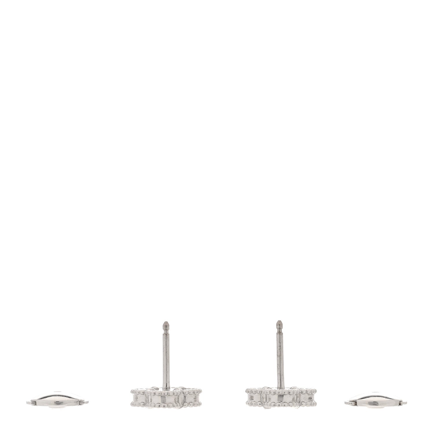 Van Cleef & Arpels 18K White Gold Mother of Pearl Sweet Alhambra Earrings 3 of 5
