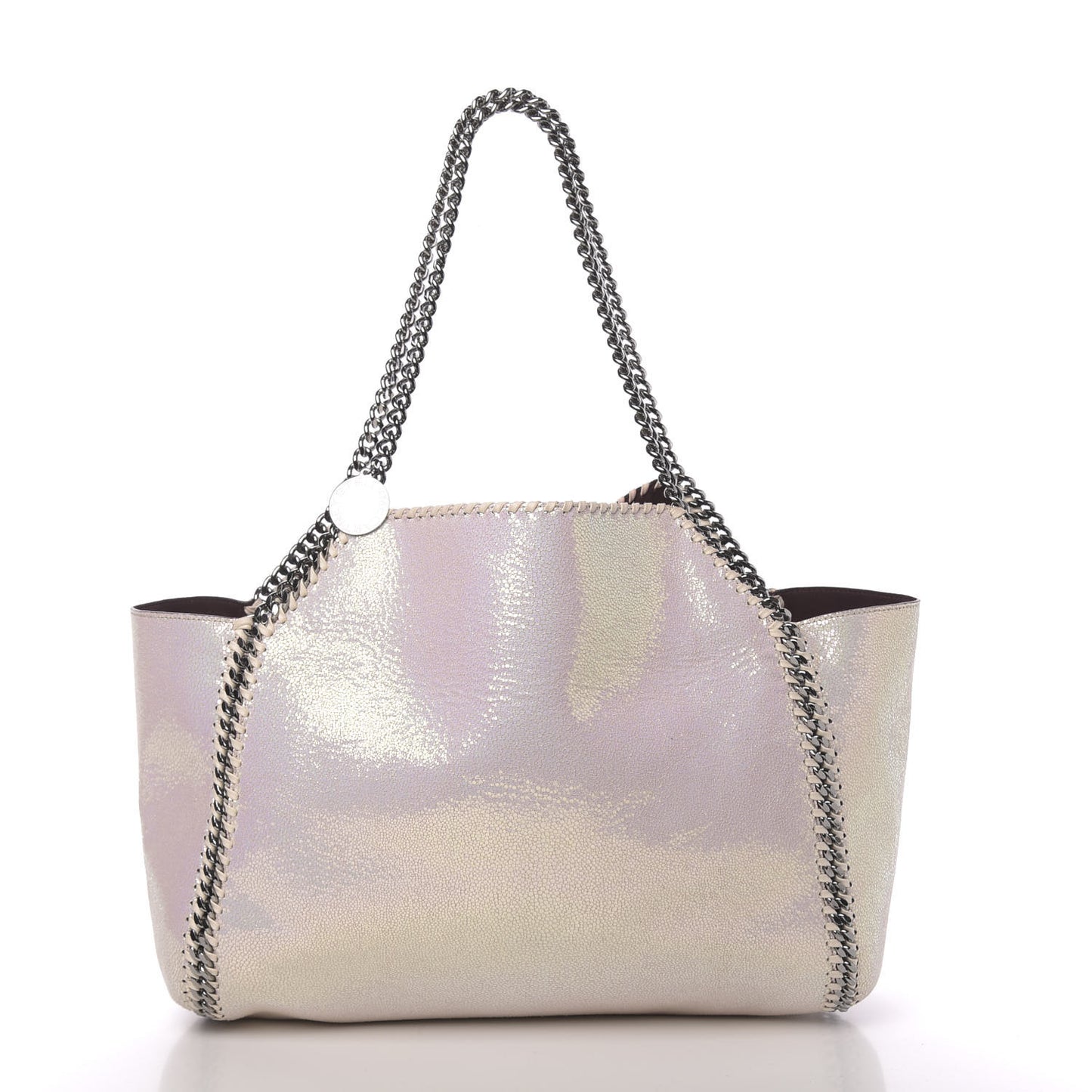 Iridescent Shaggy Deer Falabella Reversible Tote White