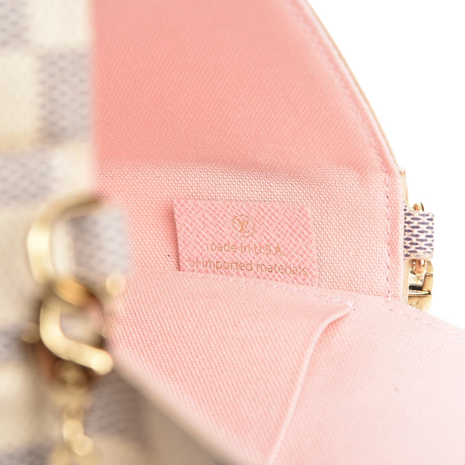 Louis Vuitton Damier Azur Pochette Felicie Chain Wallet Rose Ballerine 7 of 8