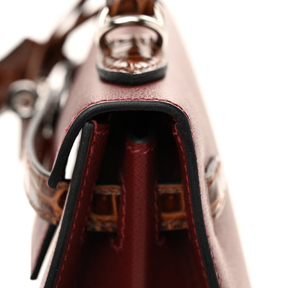 Hermes Madame Calfskin Shiny Niloticus Crocodile Kelly Sellier Touch 25 Rouge H Terre 11 of 14