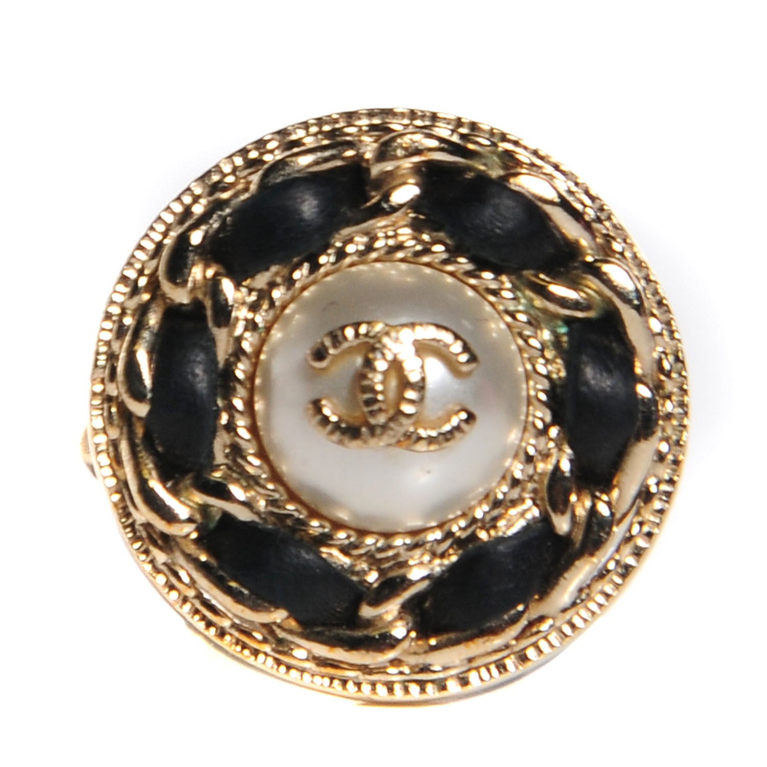 Chanel Pearl CC Chain Ring Gold 6.5 1 of 5