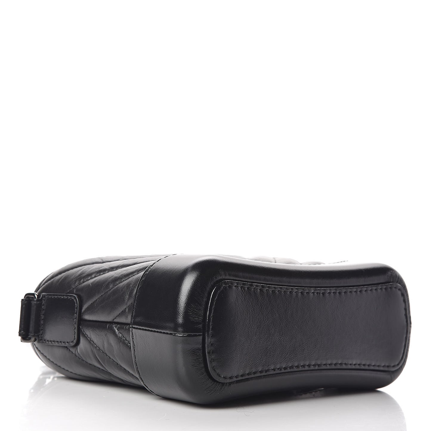 Aged Calfskin Chevron Quilted Small Gabrielle Hobo So Black