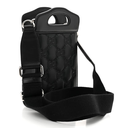 Gucci Nylon Calfskin Enamel GG Matelasse Mini Top Slip Handle Crossbody Bag Black 3 of 10