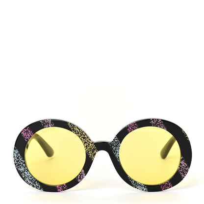 Gucci Acetate Round GG0084S Sunglasses Black Red Green 2 of 7