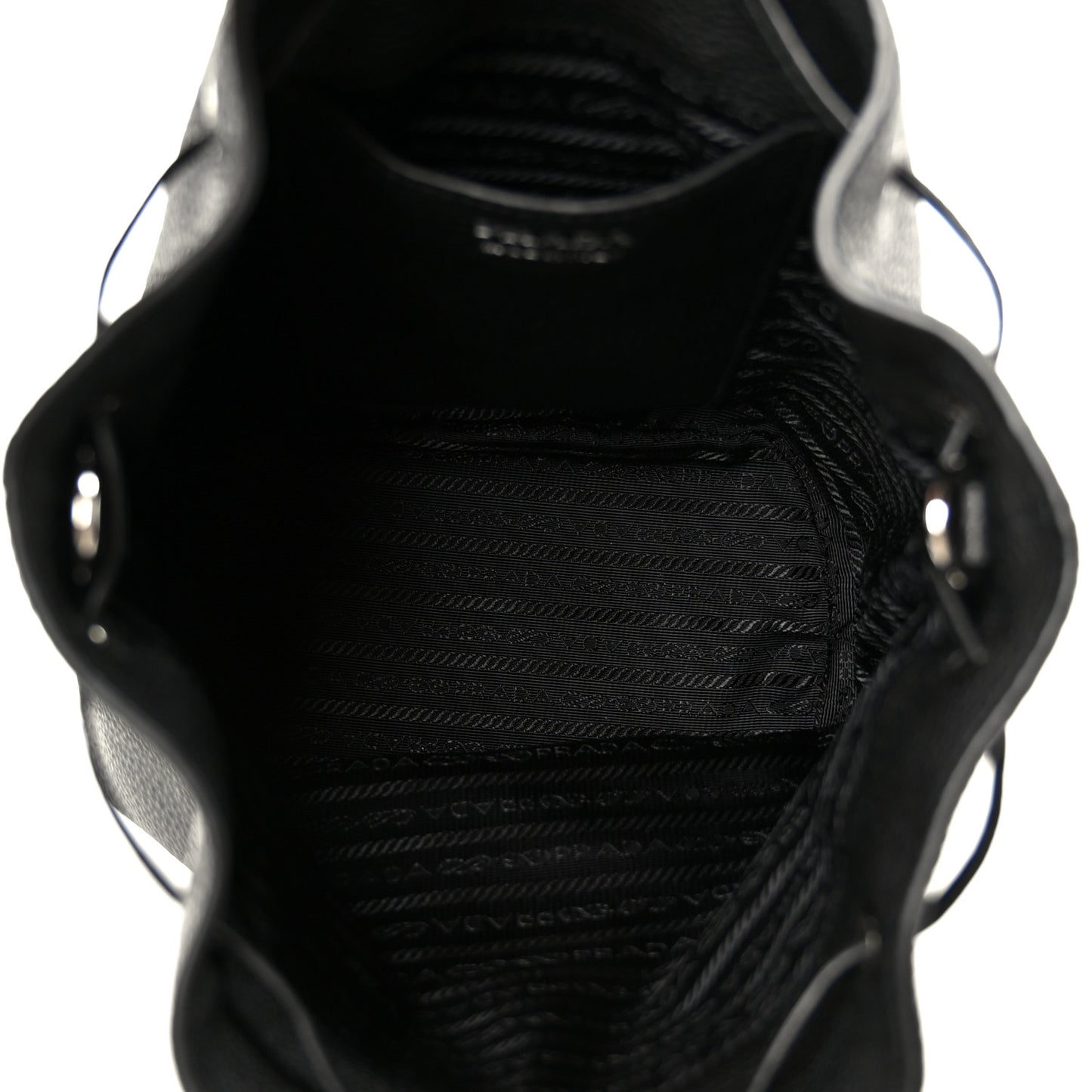 Vitello Daino Soft Drawstring Bucket Bag Black