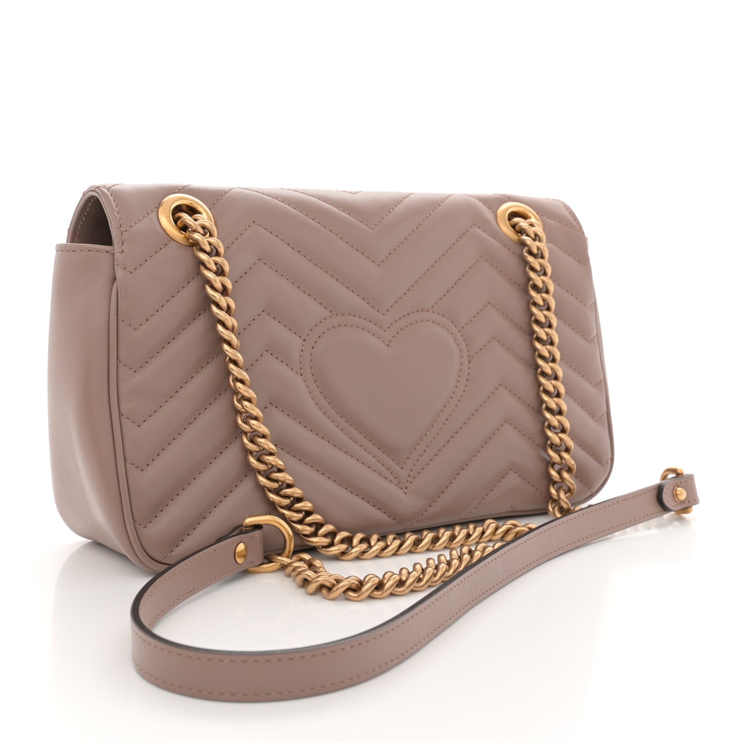 Gucci Calfskin Matelasse Small GG Marmont Shoulder Bag Porcelain Rose 3 of 10