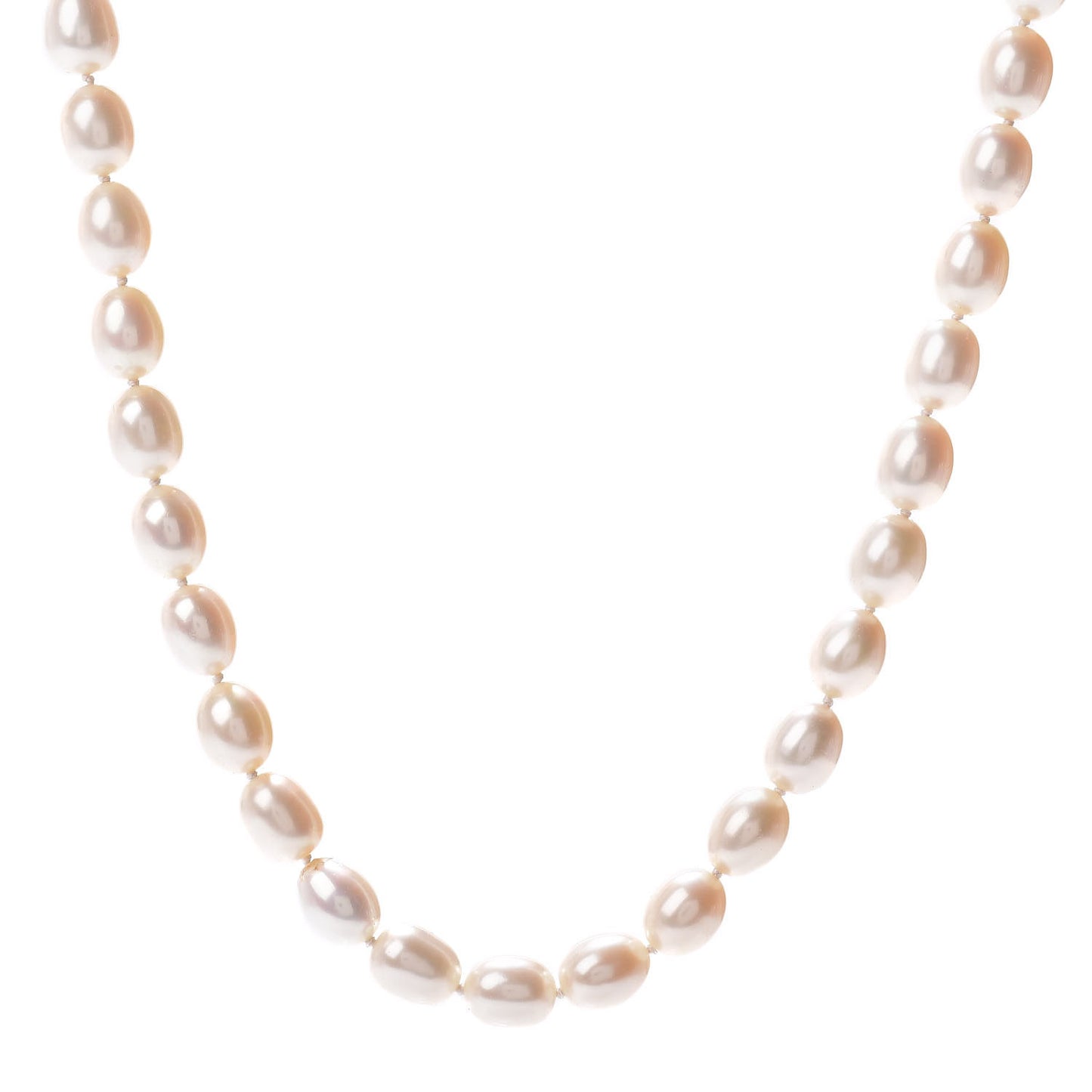 Sterling Silver Pearl 7mm Strand Twist Clasp Necklace