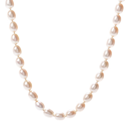 Tiffany Sterling Silver Pearl 7mm Strand Twist Clasp Necklace 1 of 5
