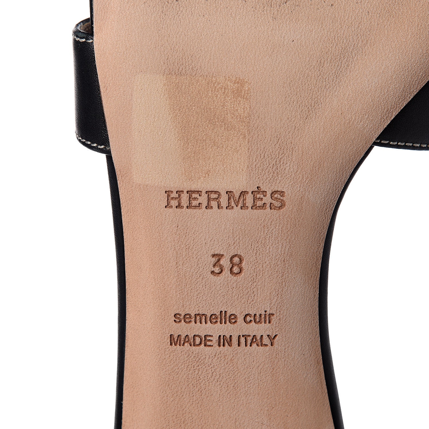 Hermes Calfskin Oasis Sandals 38 Black 8 of 8