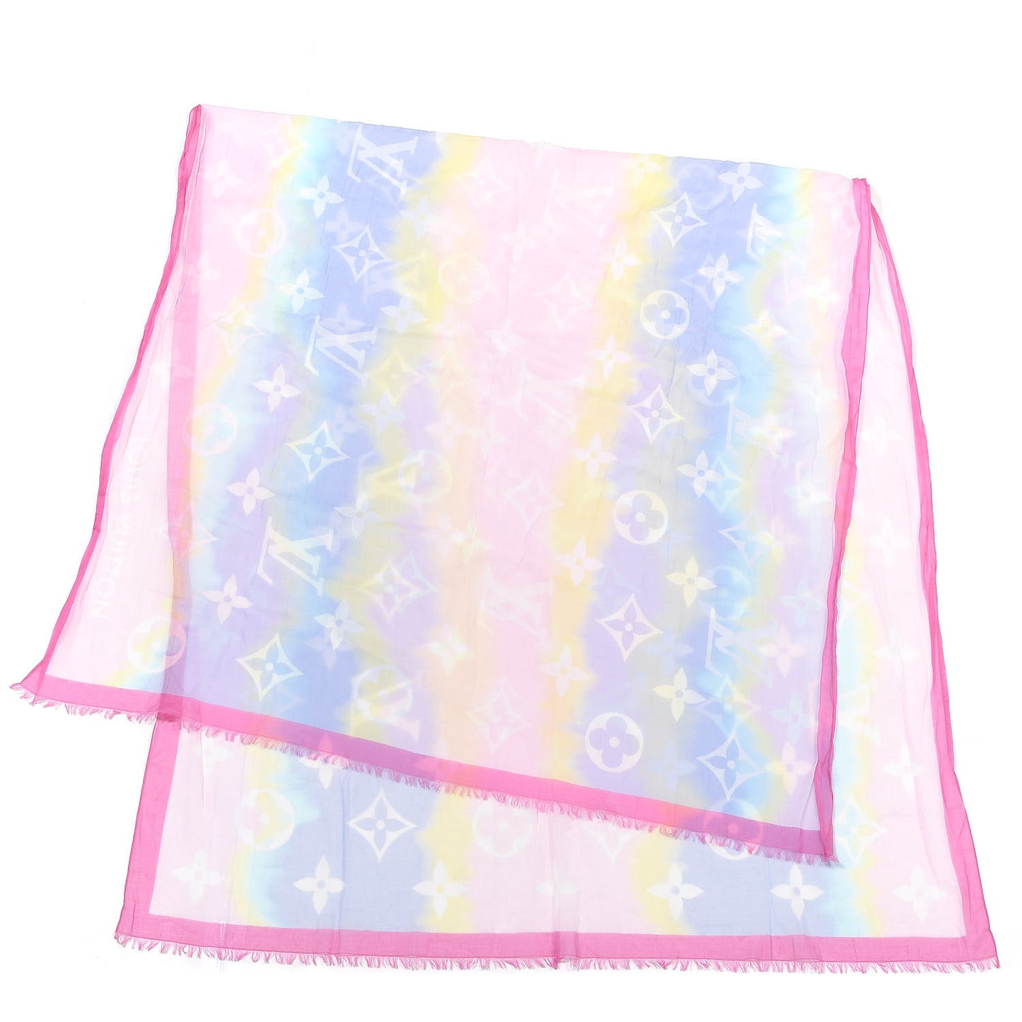 Cotton Monogram Escale Pareo Stole Rose