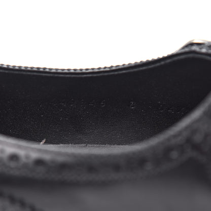Gucci Calfskin Bee Embroidered Mens Queercore Brogue Wingtip Monk Strap Loafers 8 Black 11 of 12