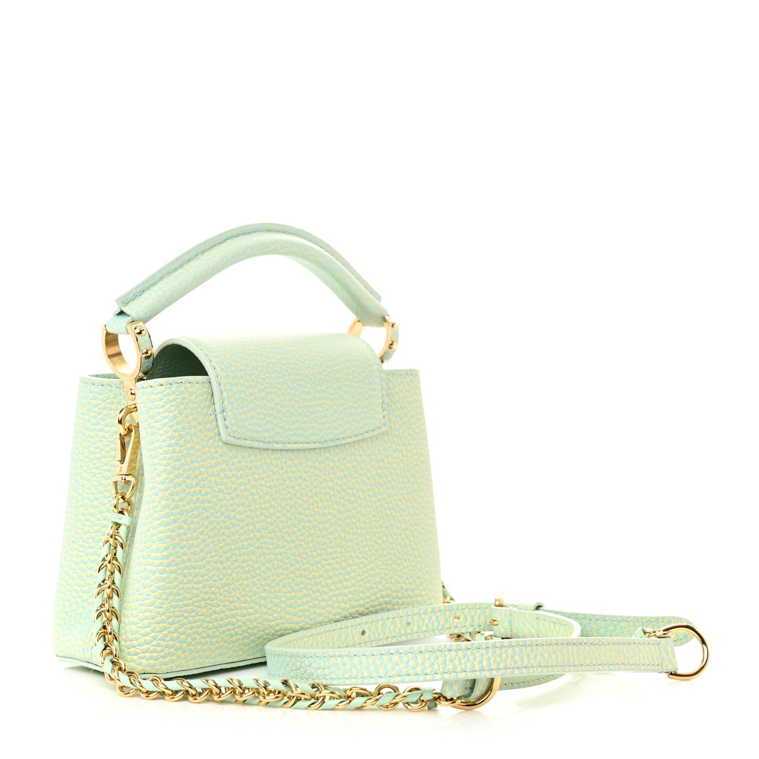 Louis Vuitton Taurillon Summer Stardust Mini Capucines Vert D'eau 3 of 10