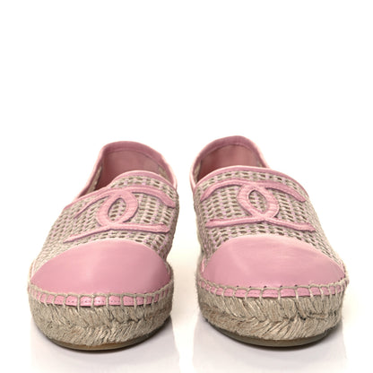 Chanel Mesh Lambskin CC Espadrilles 39 Light Pink Beige 2 of 7