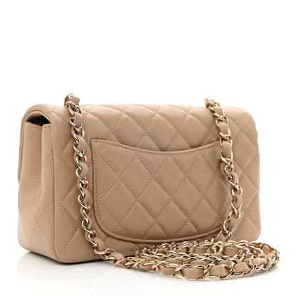 Chanel Lambskin Quilted Mini Rectangular Flap Dark Beige 3 of 11